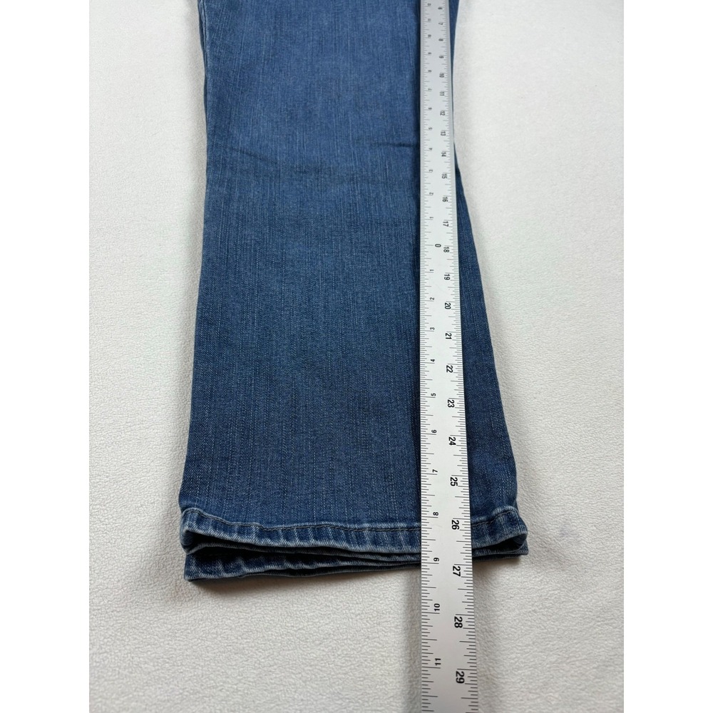 Lee Classic Fit Jeans Women 14 Petite Blue Straight Leg Mid Rise Stretch Denim - Picture 4 of 7